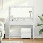 vidaXL Bijela MDF 100 x 41 x 135 cm Ogledalo Toaletni stol