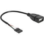 Delock USB kabel USB 2.0 4-polni konektor za stupove, USB-A utičnica 20.00 cm crna ul certificiran