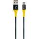 Schwaiger USB kabel USB 2.0 USB-A utikač, USB-C™ utikač 1.20 m crna, žuta odporan na paranje WKUC10 511