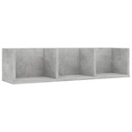 vidaXL Zidna polica za CD-ove siva boja betona 75 x 18 x 18 cm iverica