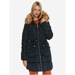Dark blue quilted winter coat TOP SECRET - Women crna