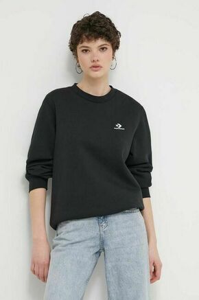 CONVERSE Sweater majica crna / bijela