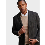 Ombre Men's elegant plaid blazer with wool blend - graphite crna