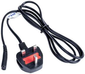 Akyga struja priključni kabel [1x ženski konektor za manje uređaje c7 - 1x UK utikač] 1.5 m crna