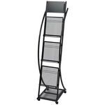 vidaXL Stalak za Časopise 40x32x131 cm Crni A4