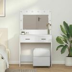 vidaXL Bijela MDF 78.5 x 41 x 135 cm Toaletni stol Pravokutni