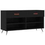 Klupa za cipele crna 102 x 35 x 55 cm od konstruiranog drva Crna 1