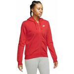 Ženski sportski pulover Nike Sportswear Club Fleece Full Zip Hoodie - university red/white