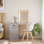vidaXL Toaletni stolić s LED svjetlima siva boja betona 90x42x132,5 cm