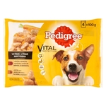 Pedigree hrana u aluminijskoj vrećici s govedinom i žečetinom te puretinom i mrkvom u umaku 4 x 100 g