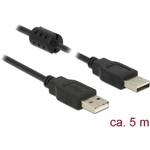 Delock USB kabel USB 2.0 USB-A utikač, USB-A utikač 5.00 m crna s feritnom jezgrom