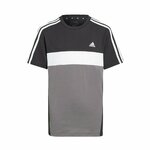 ADIDAS PERFORMANCE Tehnička sportska majica 'Tiberio 3-Stripes Colorblock ' siva / crna / bijela