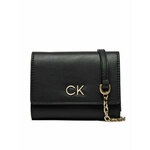 Veliki ženski novčanik Calvin Klein Re-Lock Trifold Md W/Chain K60K611458 Ck Black BEH