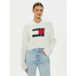 Tommy Jeans Džemper Center Flag DW0DW18528 Écru Relaxed Fit