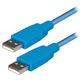 Transmedia USB 2.0 type A plug to USB type A plug, Blue, 1,2 m TRN-C140-1,2HBL