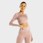 SQUATWOLF Ženski Crop Top Marl Seamless Rose Gold L