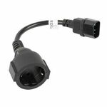 LANBERG IEC Schuko Kabel za napajanje Crno 20cm CA-C14E-10CC-0018-BK