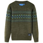 vidaXL Dječji džemper pleteni kaki 92