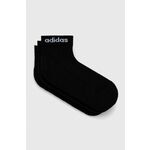Čarape adidas 3-pack boja: crna - crna. Visoke čarape iz kolekcije adidas. Model izrađen od elastičnog, glatkog materijala. U setu tri para. Lagan i udoban model idealan za svakodnevno nošenje.