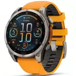Garmin Fenix 8 Sapphire 47mm, pametni sat, Titanium with Spark orange/graphite silicone band