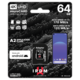 GoodRam IRIDIUM microSD/ad, 64GB, 170MB/s