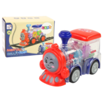 Happy toddler locomotive LED lights and moving wheels With friction drive