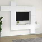 vidaXL 9-dijelni set TV ormarića bijeli od konstruiranog drva