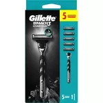 Gillette Mach3 Charcoal brijač + 5 britvica, 1 kom.