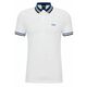 Muški teniski polo BOSS x Matteo Cotton-Piqué Polo Shirt With Ribbed Striped Trims - white