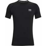 Under Armour Men's HeatGear Armour Fitted Short Sleeve Black/White XS Majica za trčanje s kratkim rukavom