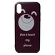 MM TPU IPHONE XR 6.1 3D UV OIL PRINT Don't Touch My Phone bordo