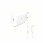 KSIX putni punjač lightning 30W PD Type C na lightning kabel bijeli