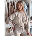 Bluza damska oversize ELEGRA mokka Dstreet smeđa