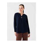 LC Waikiki Loose Collar Plain Long Sleeve Women's Blouse crna