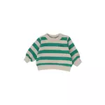 Pamučna dukserica za bebe Tinycottons STRIPES BABY SWEATSHIRT boja: zelena, s uzorkom, SS25-126