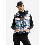 Blue-pink Desigual Madelaine Quilted Vest - Ladies plava