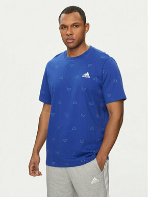 Adidas T-shirt Seasonal Essentials Monogram Graphic IU0284 Plava Regular Fit