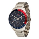 TOMMY HILFIGER Analogni sat morsko plava / crvena / crna / srebro