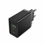 Vention 2-Port USB (A C) Wall Charger (18W 20W) EU-Plug, Black VEN-FBBB0-EU VEN-FBBB0-EU