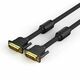 Vention Cotton Braided DVI-D (24 1) Male to Male Cable 1m, Black