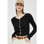 Kardigan Calvin Klein za žene, boja: crna, lagani
