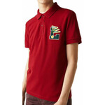 Muški teniski polo Lacoste Men’s Regular Fit L Badge Cotton Piqué Polo Shirt - red