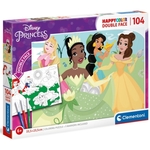 Disney Princeze Double 2 u 1 104kom dvostrane puzzle za bojanje - Clementoni