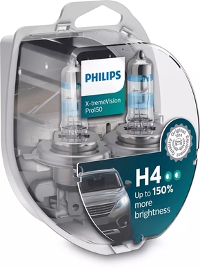 Philips X-treme Vision Pro150 (12V) - do 150% više svjetla - do 20% bjelije (3350-3600K)Philips X-treme Vision Pro150 (12V) - up to 150% more light H4-X150-2