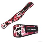 GymBeam Ženski fitness remen Pink Camo XS