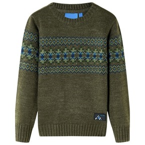 VidaXL Dječji džemper pleteni kaki 116