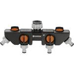 GARDENA 08194-20 4-dijelni razvodnik utična spojka, 26,44 mm (3/4'') ag, 33,25 mm (1'') ag s regulacijskim ventilom