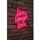 Ukrasna plastična LED rasvjeta, Live Laugh Love - Pink