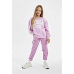 DEFACTO Girls Elastic Waist Leg Pocket Jogger School Sweatpants roze