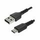 StarTech.com 2m USB A to USB C Charging Cable - Durable Fast Charge &amp; Sync USB 2.0 to USB Type C Data Cord - Aramid Fiber M/M 60W Black - USB-C cable - 2 m - RUSB2AC2MB